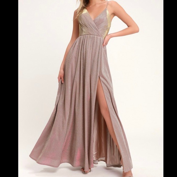 Alnair iridescent blush glitter maxi dress - Picture 2 of 7